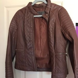 Faux Brown Leather Jacket